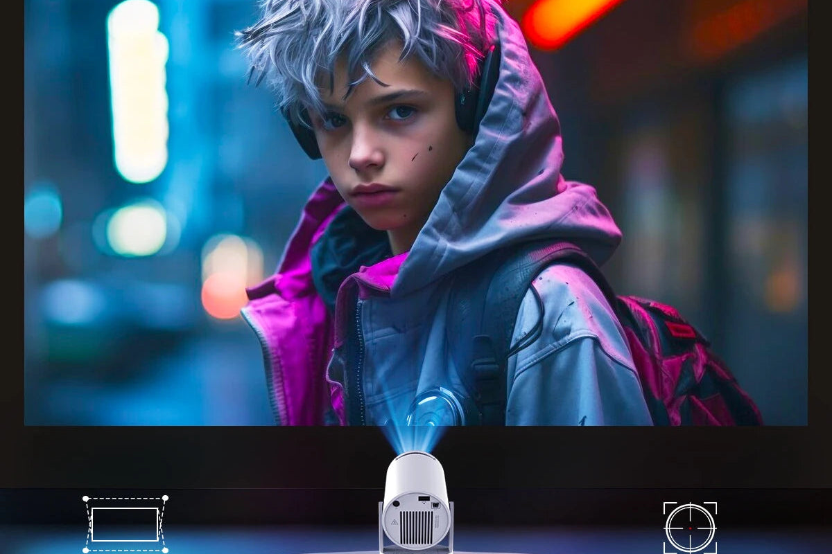 Magcubic Projector Android 14 8K 1280*720P HY300 Pro + Dual Wifi 290ANSI 180°flexible BT5.0 Cinema Outdoor Portable Projector