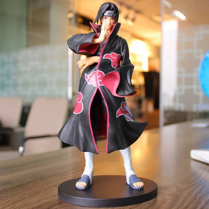 23CM Anime Naruto Shippuuden Uchiha Itachi Akatsuki Organization Gi Dress Up Model Toy Gift Collection Action Figure PVC